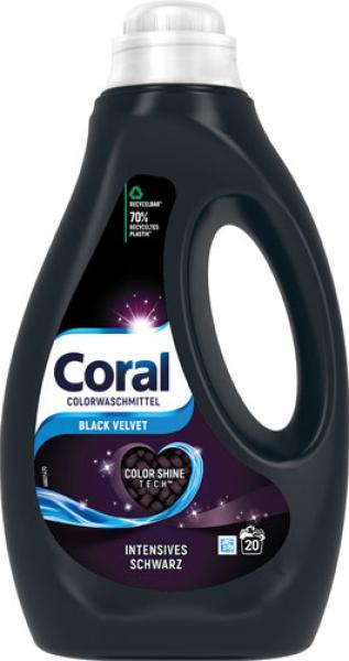 Coral Black Velvet Intensives Schwarz, Colorwaschmittel flüssig 20 WG