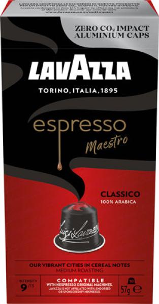 Lavazza Espresso Maestro Classico, 10 Stk. Aluminiumkapseln, Nespresso-kompatibel, 57g