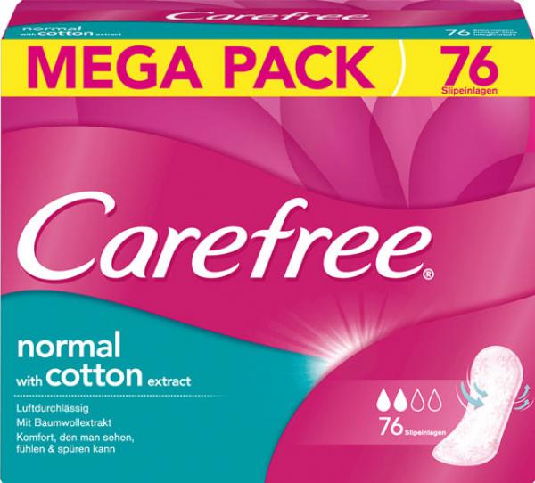 Carefree Normal Cotton, mit Baumwollextrakt, Slipeinlagen, 76 Stück