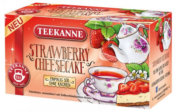 Teekanne Sweetea Strawberry-Cheesecake, Früchtetee, Teebeutel im Kuvert