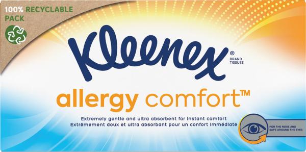 Kleenex Allergy Comfort Taschentücher-Box, 3-lagig, 57 Blatt Box
