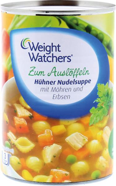 Weight Watchers Hühner-Nudelsuppe mit Möhren & Erbsen