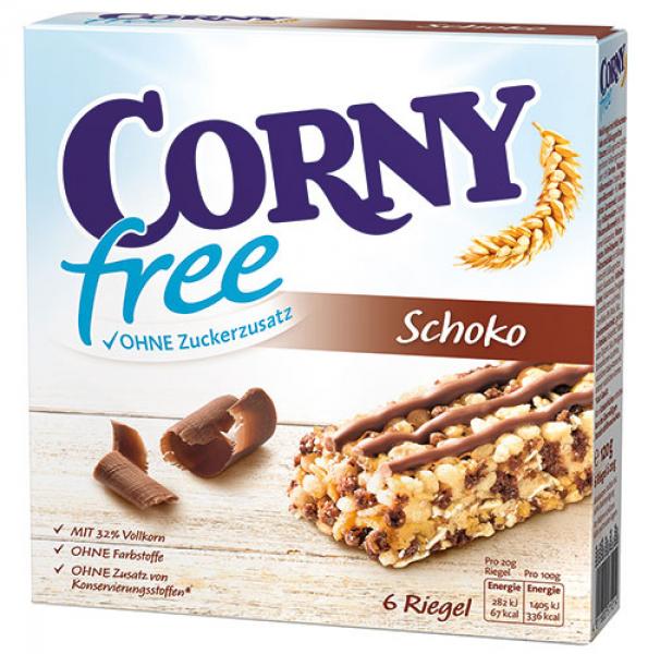 Corny free Schoko Müsliriegel ohne Zuckerzusatz, 6 Stück