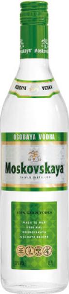 Moskovskaya Osobaya Vodka, triple distilled, 38 % Vol.Alk., Lettland