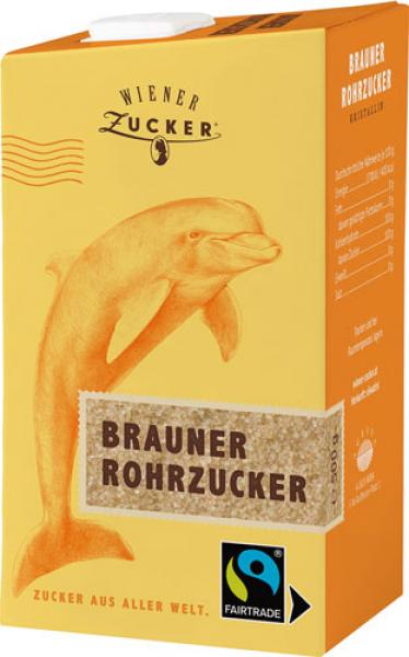 Wiener Zucker Fairtrade Brauner Rohrzucker Kristallin, 500g