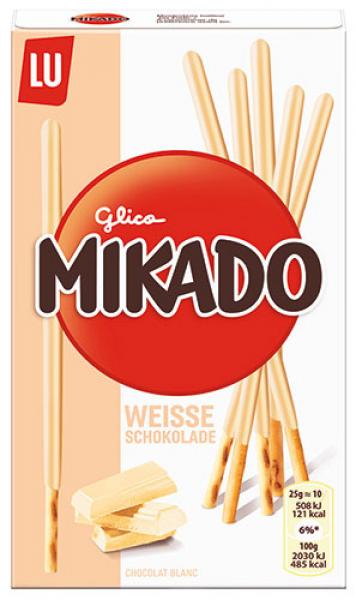 LU Mikado Weisse Schokolade, Sticks mit Schokolade