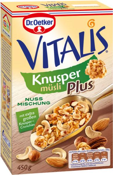 Dr. Oetker Vitalis Knusper Müsli Plus Nussmischung, 450 Gramm