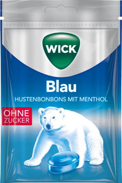 Wick Blau zuckerfrei, Hustenbonbons mit Menthol