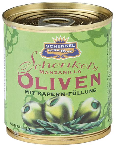 Schenkel Oliven "Manzanilla" grün, mit Kapern-Füllung, aus Spanien
