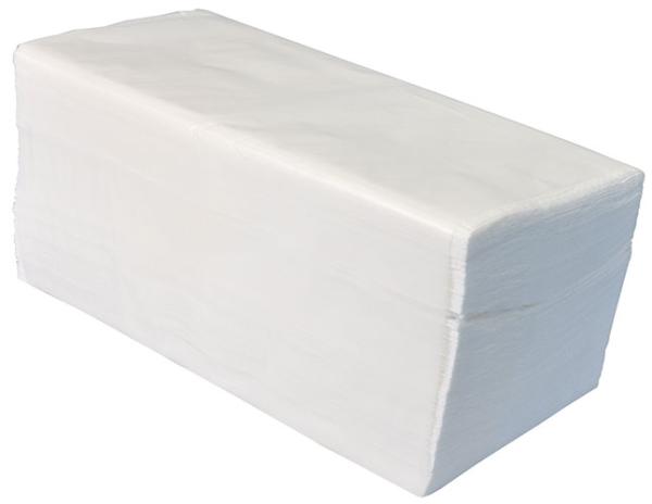 Papier-Falthandtücher hochweiss mit Prägung, 2-lagig, V/ZZ/Singlefold-Falzung, 24 x 10,5 cm, 100 % Zellstoff, EINZELPACKUNG