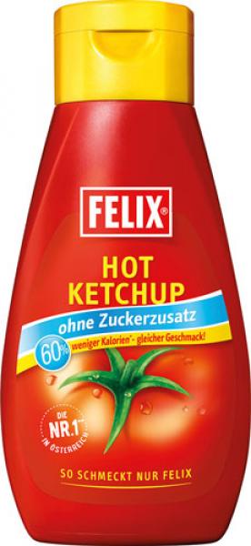 Felix Tomatenketchup Hot ohne Zuckerzusatz, 435 Gramm