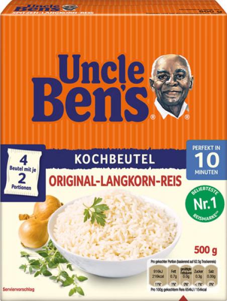Ben's Original Langkorn-Reis 10 Minuten, 4 Kochbeutel