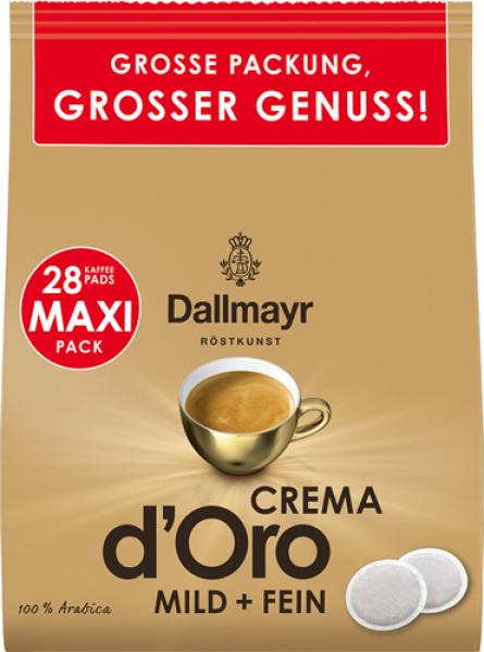 Dallmayr Kaffee-Pads Crema d'Oro mild + fein XXL, 28 Portionen
