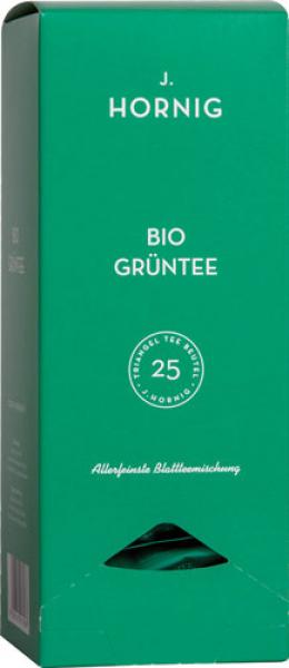 J. Hornig Bio Grüntee, Blattteemischung, 25 Pyramidenbeutel im Kuvert,