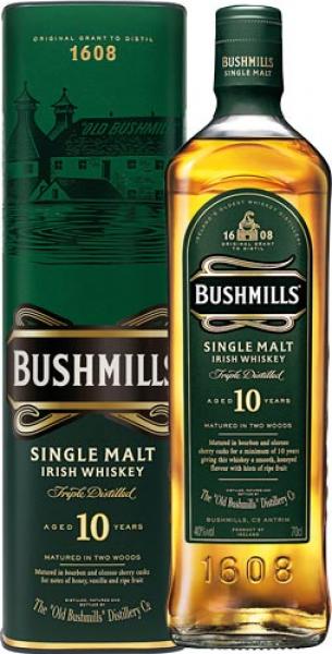 Bushmills Single Malt Irish Whiskey 10 Years, 40 % Vol.Alk., Irland, in Geschenkdose