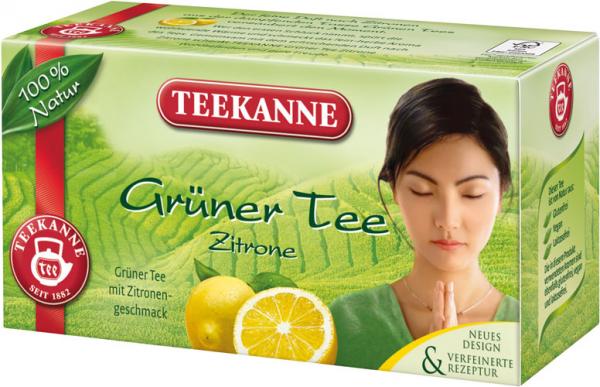Teekanne Grüner Tee Zitrone, Teebeutel im Kuvert
