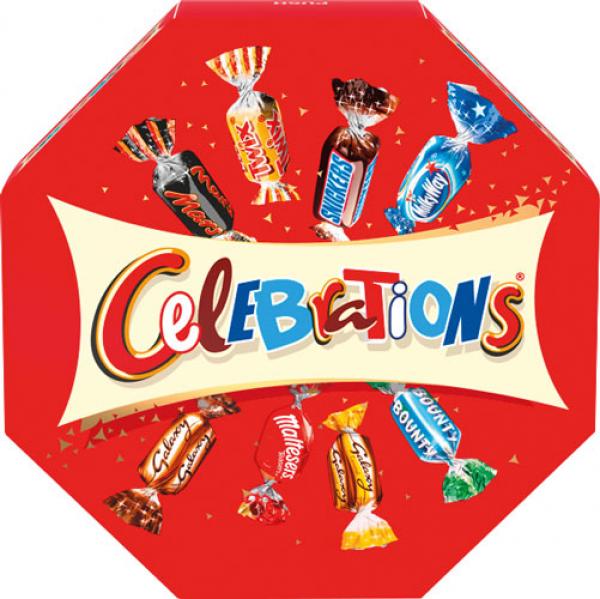 Celebrations (Twix, Milky Way, Snickers, Mars, Bounty, Dove, Dove Caramel, Maltesers, Teasers), 186g