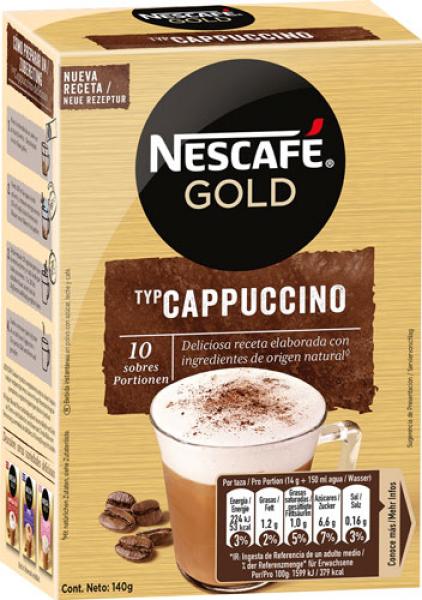 Nescafé Gold Cappuccino Cremig zart, Löskaffee-Sticks, 10 Portionen