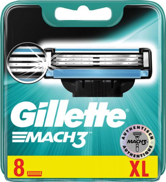 Gillette Mach3 Systemklingen, passend für Mach3-Rasierer, 8 Stück