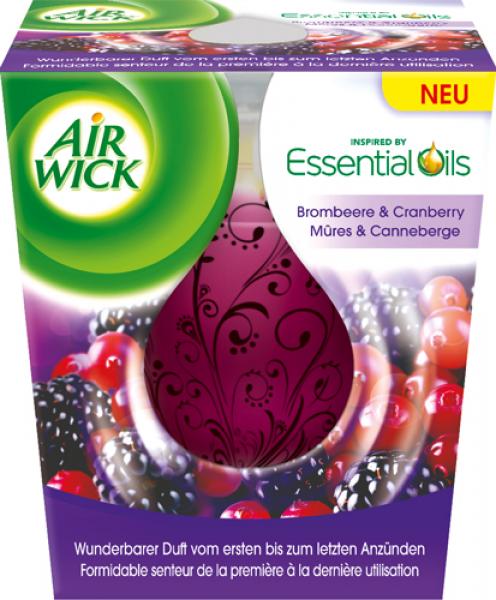 Air Wick Wohlfühl-Duftkerze Brombeere & Cranberry, im Glas