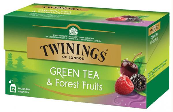 Twinings Green Tea & Forest Fruits, Grüntee, 25 Teebeutel im Kuvert