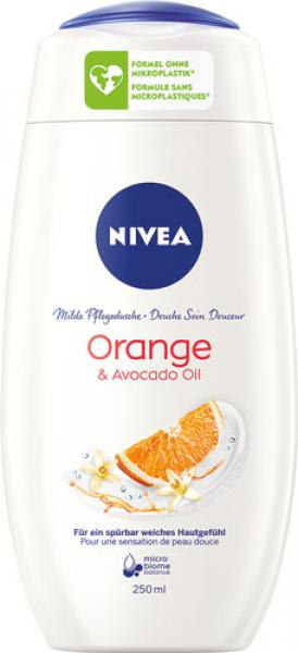 Nivea Orange & Avocado Oil, milde Pflegedusche ohne Mikroplastik, 250ml