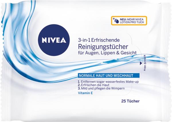 Nivea Reinigungstücher Gesicht & Augen, für normale Haut, biologisch abbaubar