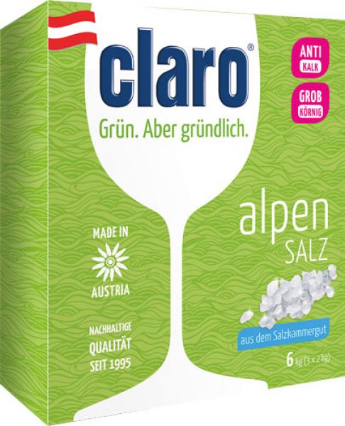 Claro ÖKO Alpensalz, Regeneriersalz (anwenderfreundlich unterverpackt in 3 x 2 kg)