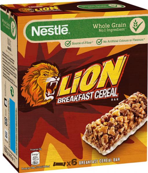 Nestlé Lion Breakfast Cereal, Cerealien-Riegel, 6 Stück