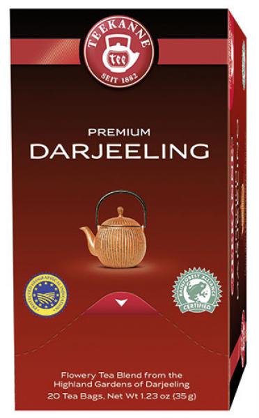 Teekanne Premium Darjeeling, Schwarztee, Teebeutel im Kuvert, 2. Entnahmefach/displaytauglich