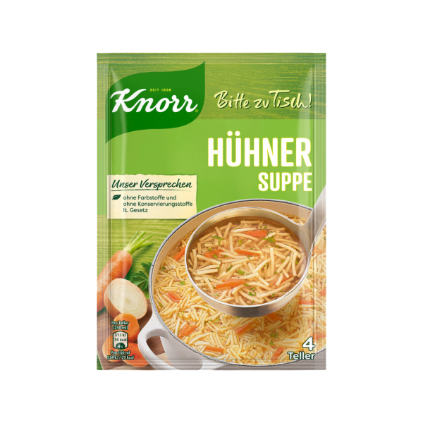 Knorr Bitte zu Tisch! Hühnersuppe mit Eiernudeln, 4 Teller, 92g