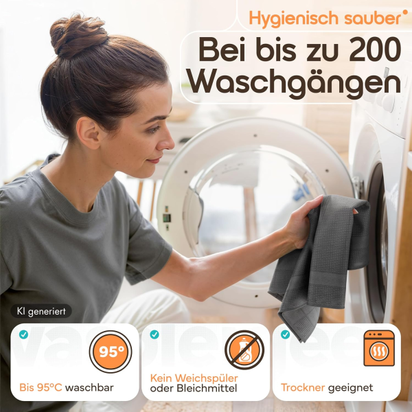 Microfaser Geschirrtücher grau 10 Stueck Set