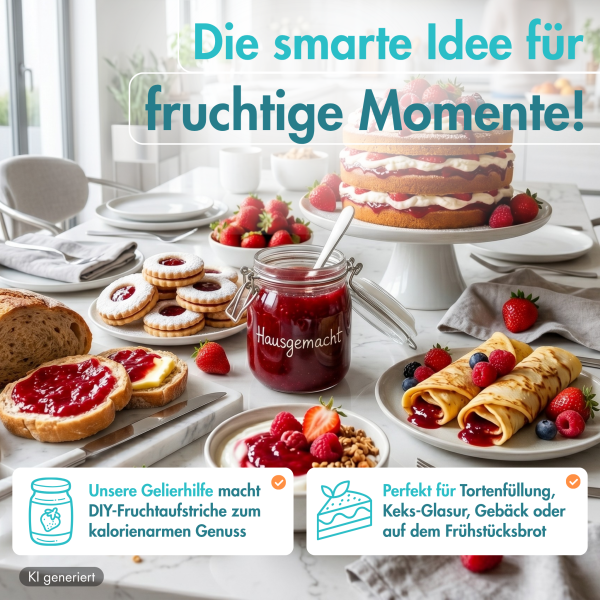 Gelierhilfe 4:1 ohne Zuckerzusatz, Pektin zum Einkochen, 330 g smarte Ideen fuer fruchtige Momente